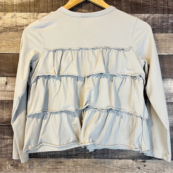 Hanna Andersson Grey Tiered Ruffle Cardigan - Picture 2 of 5
